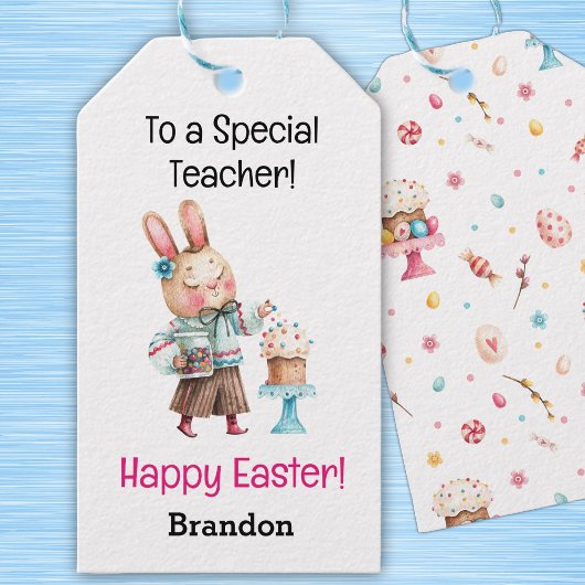 Waterverf (10) Happy Easter Teacher Gift Labels Cadeaulabel