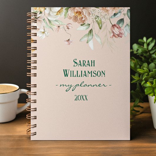 Waterverf 1600s Fine Art Floral Drop Spiral Planner