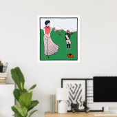 Waterverf 1901 — Golf afdrukken Poster (Thuiskantoor)
