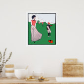 Waterverf 1901 — Golf afdrukken Poster (Keuken)