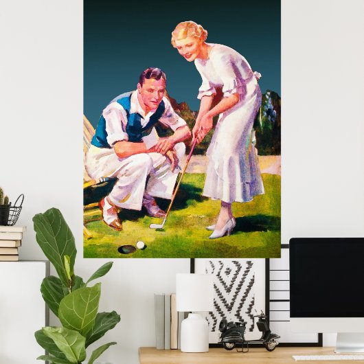  Waterverf 1934 Golf afdrukken Poster (Thuiskantoor)