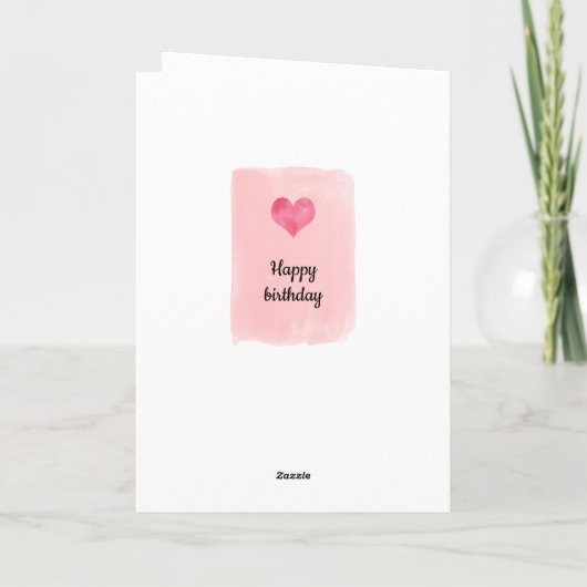 Waterverf 19e jaarkaart (rood en gouden hart) kaart (Achterkant)