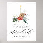 Waterverf 1 Johannes 5:11 Kerst poster (Voorkant)