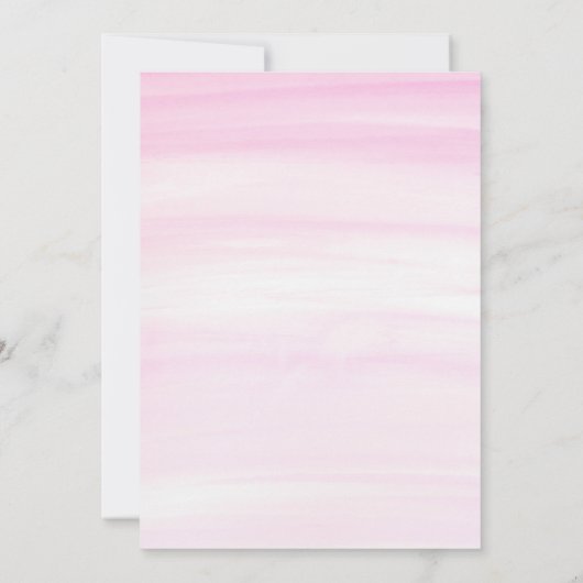 Waterverf 1e roze maagkap met bloemen kaart (Achterkant)