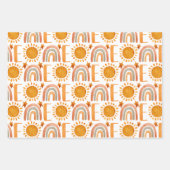 Waterverf 1e verjaardag Happy Fun Boho Inpakpapier Vel (Voorkant)