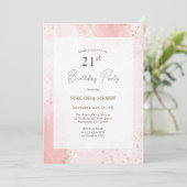 Waterverf 21ste verjaardagsfeestje kaart (Staand voorkant)