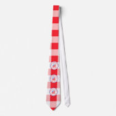 Waterverf 250 Verjaardag VS Vlag Rode Gingham Juli Stropdas (Voorkant)