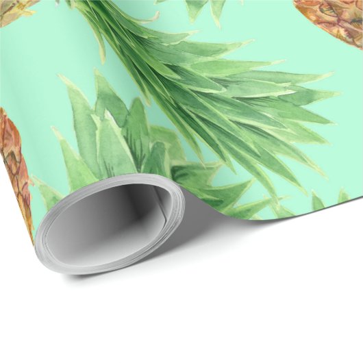 Waterverf 2 ananassen cadeaupapier (Rol Hoek)