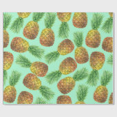 Waterverf 2 ananassen cadeaupapier (Vlak)