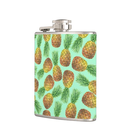 Waterverf 2 ananassen heupfles (Links)