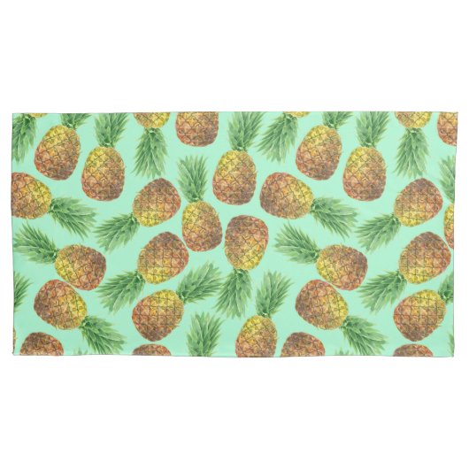 Waterverf 2 ananassen kussensloop (Voorkant-Links)