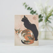 Waterverf - 2 katten - Théophile Alexandre Steinle Briefkaart (Staand voorkant)