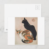 Waterverf - 2 katten - Théophile Alexandre Steinle Briefkaart (Voorkant / Achterkant)