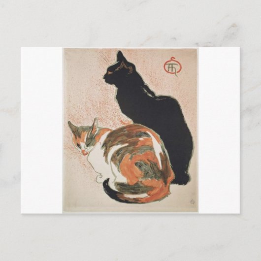 Waterverf - 2 katten - Théophile Alexandre Steinle Briefkaart (Voorkant)