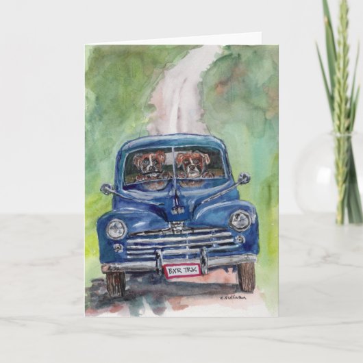 waterverf 2 Verouderde vrachtwagen Kaart (Voorkant)