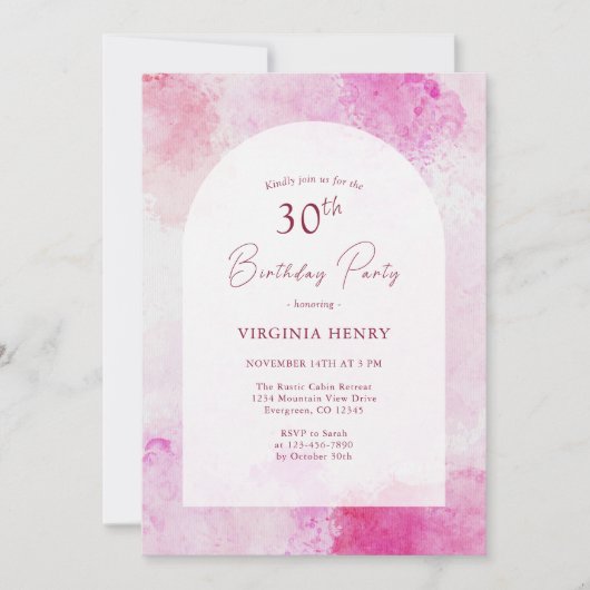 Waterverf 30e verjaardag kaart (Voorkant)