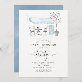 Waterverf 30e verjaardag van de Cafe Paris Kaart