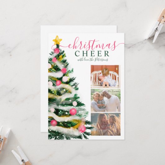 Waterverf 3 foto's van de moderne kaars kaart (Voorkant / Achterkant in situ)