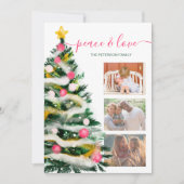 Waterverf 3 foto's van de moderne kerstboom voor v kaart (Voorkant)