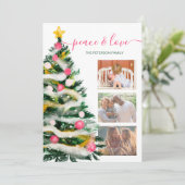 Waterverf 3 foto's van de moderne kerstboom voor v kaart (Staand voorkant)