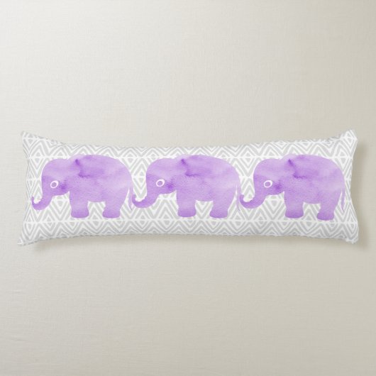 Waterverf 3 Olephants Shibori Primitive Chevron Lichaamskussen (Voorkant)