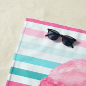 Waterverf 3 Scoop Ice Cream gepersonaliseerd Strandlaken (In situ)