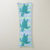 Waterverf 3 Zee Schorrelschildpad en -golven Lichaamskussen (Voorkant Verticaal)