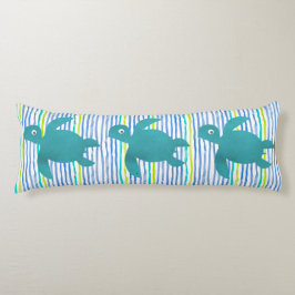 Waterverf 3 Zee Schorrelschildpad en -golven Lichaamskussen