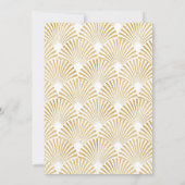 Waterverf 3D witte bloemen goud Bruidsdiner Kaart (Achterkant)