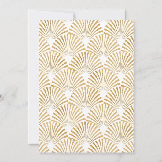 Waterverf 3D witte bloemen goud Bruidsdiner Kaart (Achterkant)