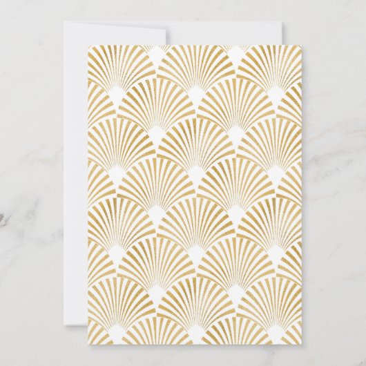 Waterverf 3D witte bloemen goud Bruidsdouche Kaart (Achterkant)