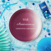 Waterverf 40 jaar Jubileum Ruby Wedding Papieren Bordje (Feest)