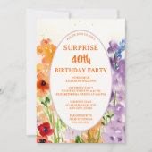 Waterverf 40e foto aangepaste verrassing verjaarda feestdagenkaart (Voorkant)