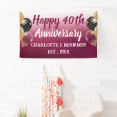 Waterverf 40e Jubileum ballonvaarding Ruby Wedding Spandoek (Insitu)