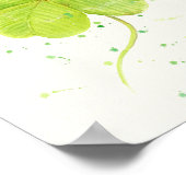 Waterverf 4 bladklaver, geluksklaver poster (Hoek)