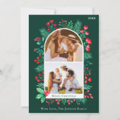 Waterverf 4 Foto Kerst Kaart voor + achter (Voorkant)