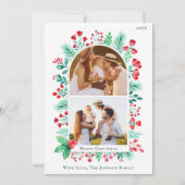 Waterverf 4 Foto Kerst Kaart voor + achter (Voorkant)