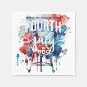 Waterverf 4 juli Barbecue Cookout Party Servet (Voorkant)