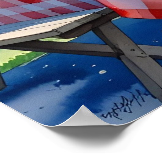 Waterverf 4 juli BBQ Poster (Hoek)