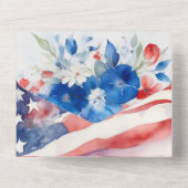 Waterverf 4 juli bruiloft all in one uitnodiging (Achterkant)