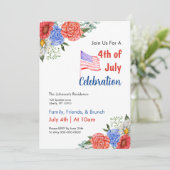 Waterverf 4 juli Brunch Kaart (Staand voorkant)
