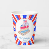 Waterverf 4 juli Cake Party Papieren Bekers (Achterkant)