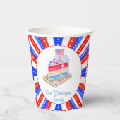 Waterverf 4 juli Cake Party Papieren Bekers (Voorkant)