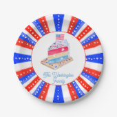 Waterverf 4 juli Cake Party Papieren Bordje (Voorkant)