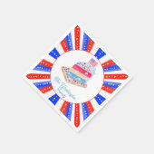 Waterverf 4 juli Cake Party Servet (Hoek)