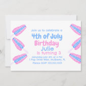 Waterverf 4 juli Ice Cream Invitation Kaart (Voorkant)