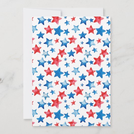 Waterverf 4 juli Onafhankelijkheidsdag Aankondiging (Achterkant)