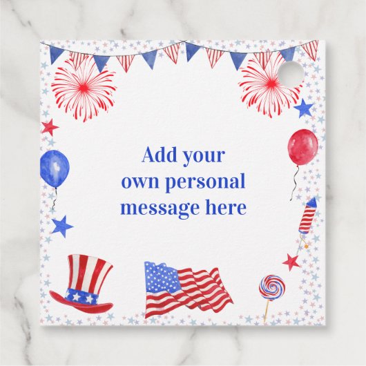 Waterverf 4 juli Onafhankelijkheidsdag Bedankjes Labels (Achterkant)