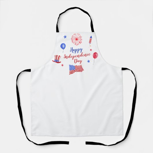 Waterverf 4 juli Onafhankelijkheidsdag Schort (Voorkant)