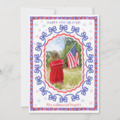 Waterverf 4 juli Patriotic Bow American Feestdagenkaart (Voorkant)